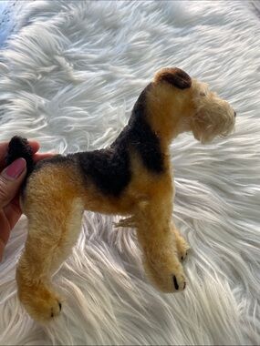 Steiff Vintage Terrier “Terry” Airedale Stuffed Mohair 1950’s Toy